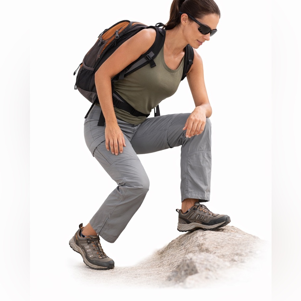 Mountain Hardware 8Tall Convertible Gray Hiking Pants 34” Inseam Zip Off Women’s